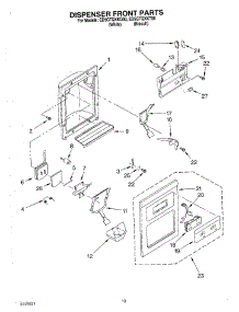 08 - Dispenser Front parts for Whirlpool Refrigerator ED5GTQXKQ00 from AppliancePartsPros.com