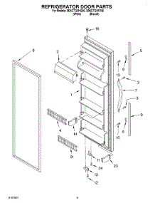 06 - Refrigerator Door parts for Whirlpool Refrigerator ED5GTQXKT00 from AppliancePartsPros.com