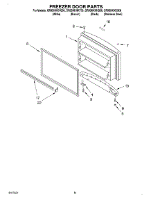 06 - Freezer Door, Optional parts for Whirlpool Refrigerator GR9SHKXKB00 from AppliancePartsPros.com