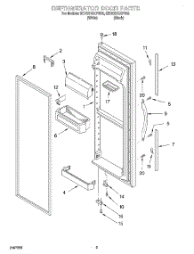 07 - Refrigerator Door parts for Whirlpool Refrigerator 6ED22DQXFW03 from AppliancePartsPros.com
