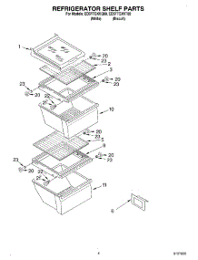03 - Refrigerator Shelf parts for Whirlpool Refrigerator ED5FTGXKQ00 from AppliancePartsPros.com