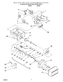 06 - Motor And Ice Container parts for Whirlpool Refrigerator 6ED22DQXFB03 from AppliancePartsPros.com
