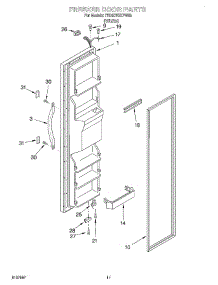 07 - Freezer Door parts for Whirlpool Refrigerator 7ED20TQXFW05 from AppliancePartsPros.com