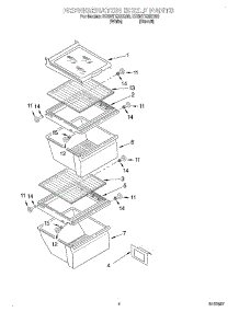03 - Refrigerator Shelf parts for Whirlpool Refrigerator ED5NTQXKQ00 from AppliancePartsPros.com