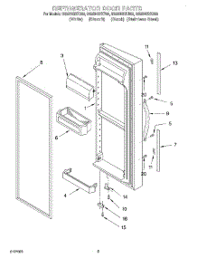 06 - Refrigerator Door parts for Whirlpool Refrigerator GS5SHGXKQ00 from AppliancePartsPros.com