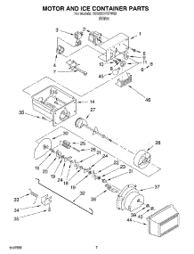 06 - Motor And Ice Container parts for Whirlpool Refrigerator 7GD22DFXFW03 from AppliancePartsPros.com