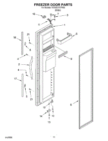 08 - Freezer Door parts for Whirlpool Refrigerator 7GD22DFXFW03 from AppliancePartsPros.com