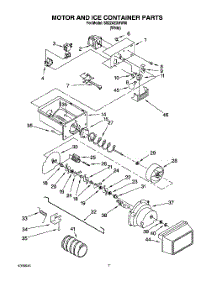 05 - Motor And Ice Container parts for Whirlpool Refrigerator SS22AEXHW00 from AppliancePartsPros.com