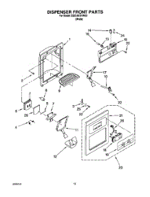 08 - Dispenser Front parts for Whirlpool Refrigerator SS22AEXHW00 from AppliancePartsPros.com