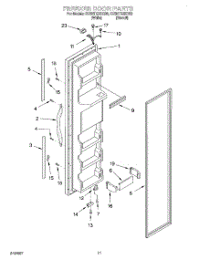 07 - Freezer Door parts for Whirlpool Refrigerator ED5NTQXKT00 from AppliancePartsPros.com