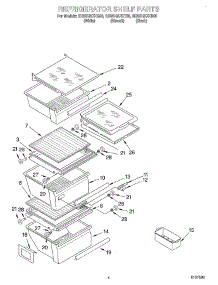 03 - Refrigerator Shelf parts for Whirlpool Refrigerator GD5SHAXKB00 from AppliancePartsPros.com