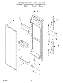 06 - Refrigerator Door parts for Whirlpool Refrigerator GD5SHAXKB00 from AppliancePartsPros.com