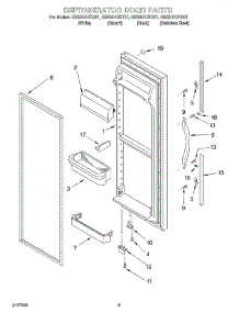 06 - Refrigerator Door parts for Whirlpool Refrigerator GS6SHAXKS01 from AppliancePartsPros.com