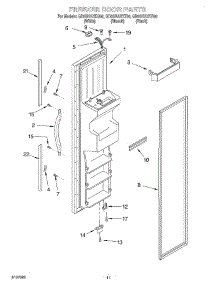 07 - Freezer Door parts for Whirlpool Refrigerator GD5SHAXKQ00 from AppliancePartsPros.com