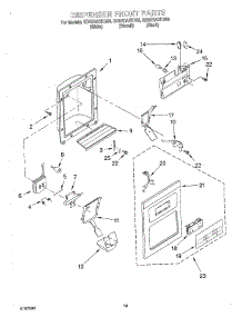 08 - Dispenser Front parts for Whirlpool Refrigerator GD5SHAXKQ00 from AppliancePartsPros.com