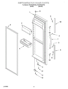 06 - Refrigerator Door parts for Whirlpool Refrigerator ED7FHGXKQ00 from AppliancePartsPros.com