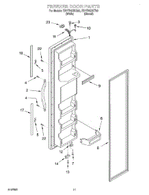 07 - Freezer Door parts for Whirlpool Refrigerator ED7FHGXKQ00 from AppliancePartsPros.com