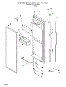 07 - Refrigerator Door parts for Whirlpool Refrigerator 3XART732GW00 from AppliancePartsPros.com