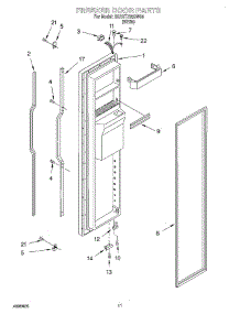 08 - Freezer Door parts for Whirlpool Refrigerator 3XART732GW00 from AppliancePartsPros.com