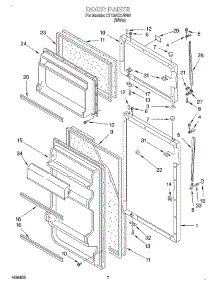 05 - Door, Lit / Optional parts for Whirlpool Refrigerator CT12NCXJW00 from AppliancePartsPros.com