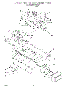 04 - Motor And Ice Container parts for Whirlpool Refrigerator 3XART731GB02 from AppliancePartsPros.com