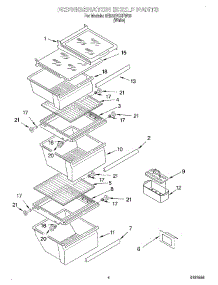 03 - Refrigerator Shelf parts for Whirlpool Refrigerator 6ED22PKXFW03 from AppliancePartsPros.com