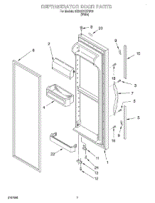 05 - Refrigerator Door parts for Whirlpool Refrigerator 6ED22PKXFW03 from AppliancePartsPros.com