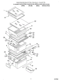 03 - Refrigerator Shelf parts for Whirlpool Refrigerator GD22DCXHT02 from AppliancePartsPros.com