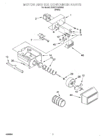04 - Motor And Ice Container parts for Whirlpool Refrigerator 3XART710GW00 from AppliancePartsPros.com
