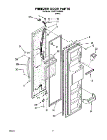 06 - Freezer Door parts for Whirlpool Refrigerator 3XART710GW00 from AppliancePartsPros.com