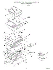 03 - Refrigerator Shelf parts for Whirlpool Refrigerator 3XART732GW01 from AppliancePartsPros.com