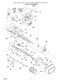 06 - Motor And Ice Container parts for Whirlpool Refrigerator 3XART732GW01 from AppliancePartsPros.com