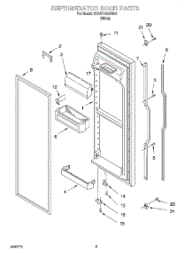 07 - Refrigerator Door parts for Whirlpool Refrigerator 3XART732GW01 from AppliancePartsPros.com