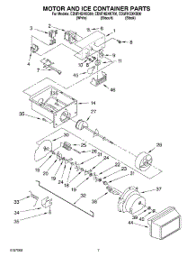 05 - Motor And Ice Container parts for Whirlpool Refrigerator ED5FHGXKB00 from AppliancePartsPros.com