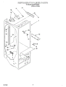 02 - Refrigerator Liner parts for Whirlpool Refrigerator GD22DKXHW03 from AppliancePartsPros.com