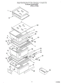 03 - Refrigerator Shelf parts for Whirlpool Refrigerator GD22DKXHW03 from AppliancePartsPros.com