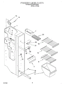 04 - Freezer Liner parts for Whirlpool Refrigerator GD22DKXHW03 from AppliancePartsPros.com