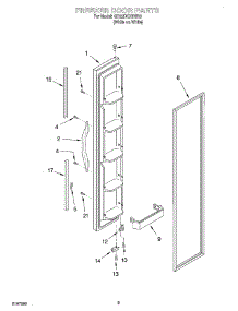 07 - Freezer Door parts for Whirlpool Refrigerator GD22DKXHW03 from AppliancePartsPros.com