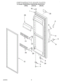 06 - Refrigerator Door parts for Whirlpool Refrigerator ED20TKXFT05 from AppliancePartsPros.com