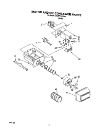 04 - Motor And Ice Container parts for Whirlpool Refrigerator 3XART710GW01 from AppliancePartsPros.com