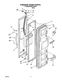06 - Freezer Door parts for Whirlpool Refrigerator 3XART710GW01 from AppliancePartsPros.com