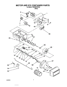06 - Motor And Ice Container parts for Whirlpool Refrigerator 7GD22DFXFW02 from AppliancePartsPros.com