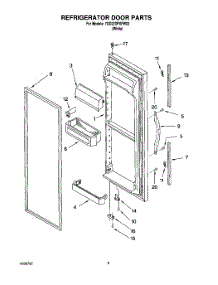07 - Refrigerator Door parts for Whirlpool Refrigerator 7GD22DFXFW02 from AppliancePartsPros.com