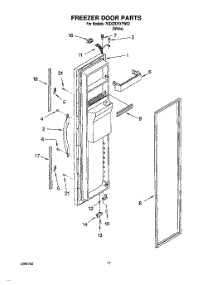 08 - Freezer Door parts for Whirlpool Refrigerator 7GD22DFXFW02 from AppliancePartsPros.com