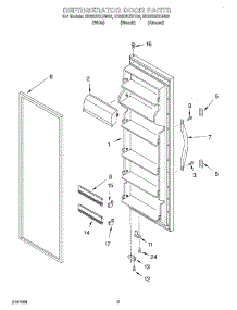 06 - Refrigerator Door parts for Whirlpool Refrigerator ED22UEXHT02 from AppliancePartsPros.com