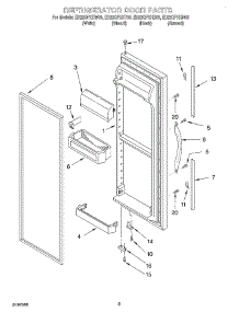 07 - Refrigerator Door parts for Whirlpool Refrigerator ED22QFXHW03 from AppliancePartsPros.com
