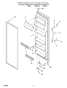07 - Refrigerator Door parts for Whirlpool Refrigerator ED22GWXFT04 from AppliancePartsPros.com
