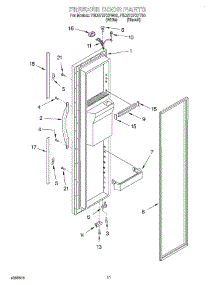07 - Freezer Door parts for Whirlpool Refrigerator 7GD27DFXFT00 from AppliancePartsPros.com