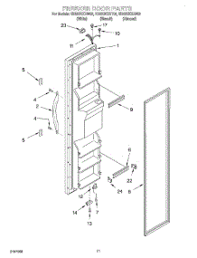 07 - Freezer Door parts for Whirlpool Refrigerator ED22UEXHN02 from AppliancePartsPros.com