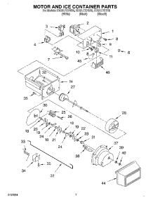 06 - Motor And Ice Container parts for Whirlpool Refrigerator ED22LFXHB03 from AppliancePartsPros.com